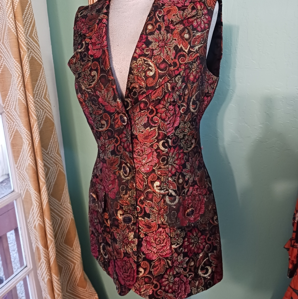 Vintage Karen Lucas brocade vest